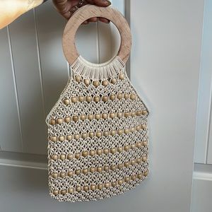 Vintage Steve Madden Wooden Top Handle Tote